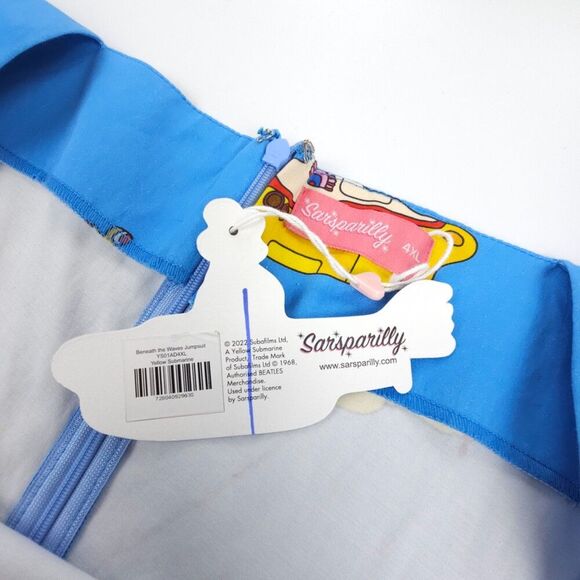 NWT Sarsparilly Beneath The Waves Jumpsuit Yellow Submarine Beatles Novelty 4X - Picture 2 of 11